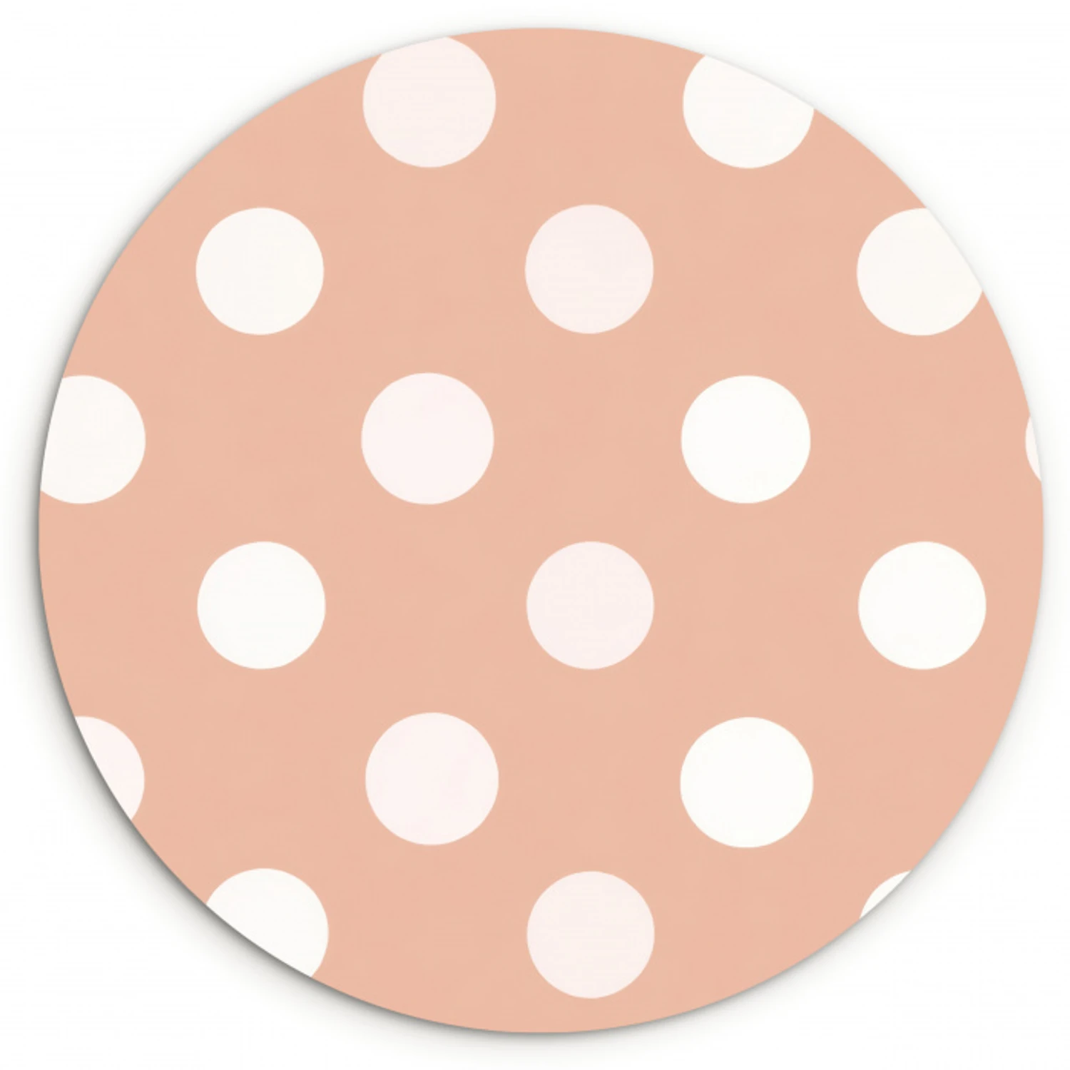 Klassiek - Polka - Perzik Wandcirkel kunststof plaat 5mm dik klein 188 -3d