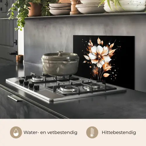 Bloem - Verf - Goud - Graffiti - Modern keuken achterwand spatscherm klein -usp_NL