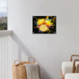 Citroen - Graffiti - Kleurrijk - Verf - Modern tuinposter los doek klein -sfeer8