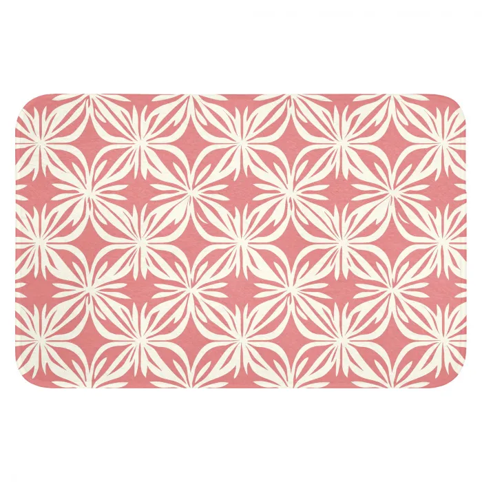 Roze - Bloemenmotief - Wit - Modern WCmat klein 1009 -3d