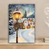 Kerstdorp - Huizen - Sneeuw - Kerst canvas 2cm klein -sfeer1