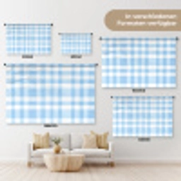 Ruit - Patroon - Blauw Wandkleed katoen klein 269 -tsfeer8_DE