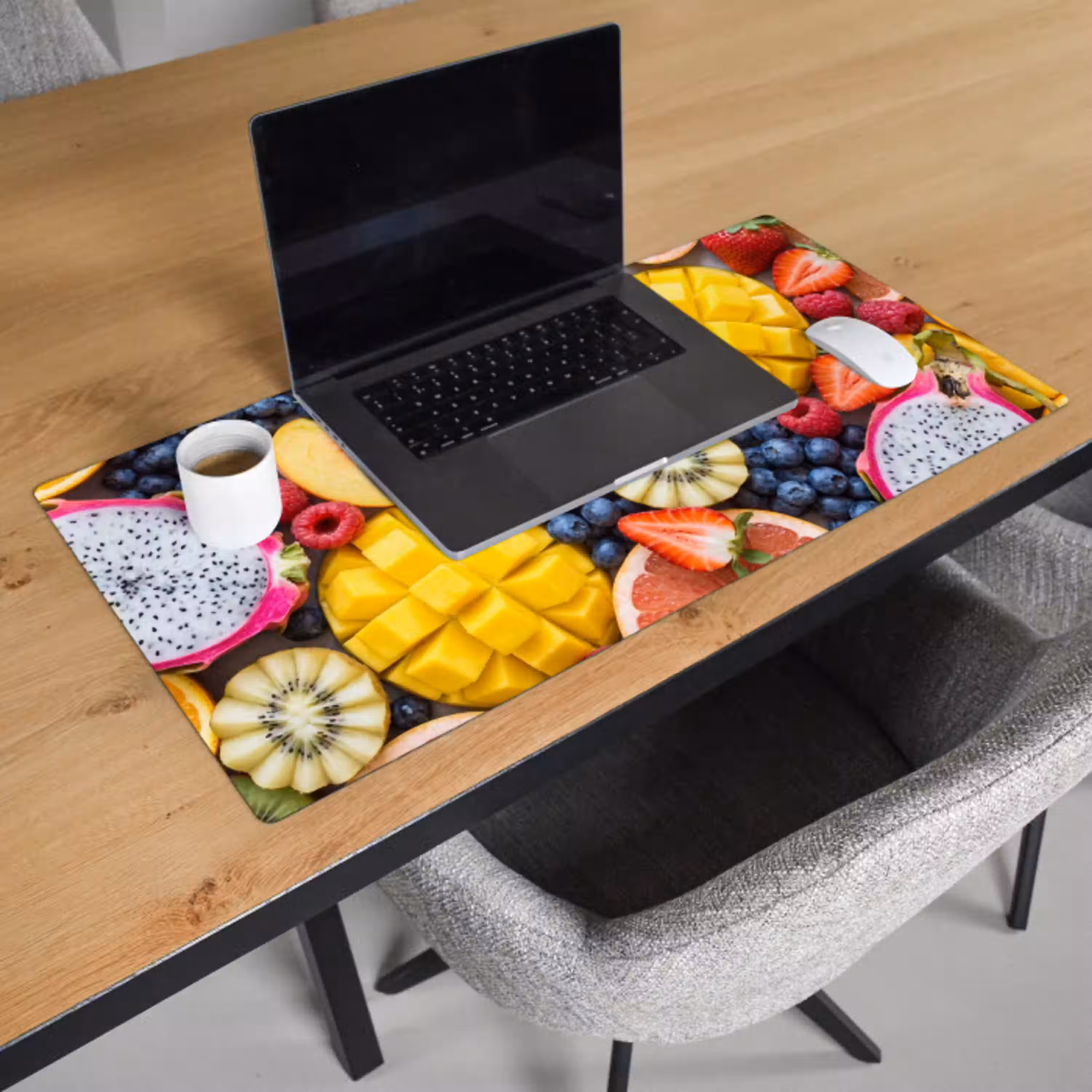 Fruit - Versneden - Kleurrijk - Eten - Gezond Muismat XXL klein -sfeer1