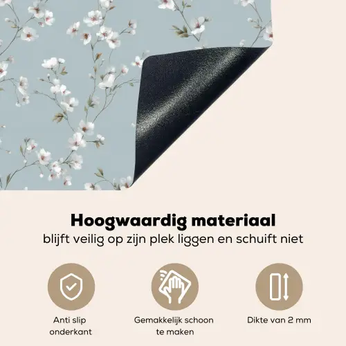 Klassiek - Bloemen - Blauw Inductie beschemer met haakjes klein 777 -ky-onderkant-nl