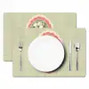 Bloemen - Illustratie - Geruit - Groen Placemat vinyl groot -zzsfeer2_Kitchenyeah-website