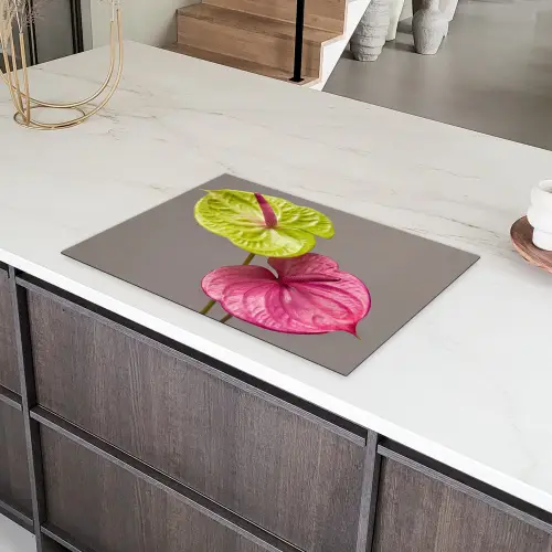 Planten - Anthurium - Groen - Roze Inductie beschermer vinyl 3mm klein -sfeer8