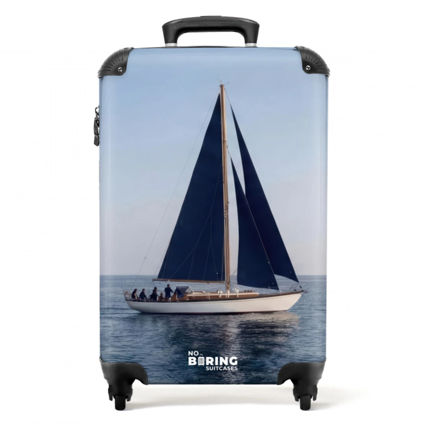 Zeilboot - Zee - Blauw NBS - Handbagage koffer - Volwassenen Unisex middel -productfoto_recht