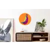 Felle kleuren - Banaan - popart Wandcirkel aluminium klein -kantoor