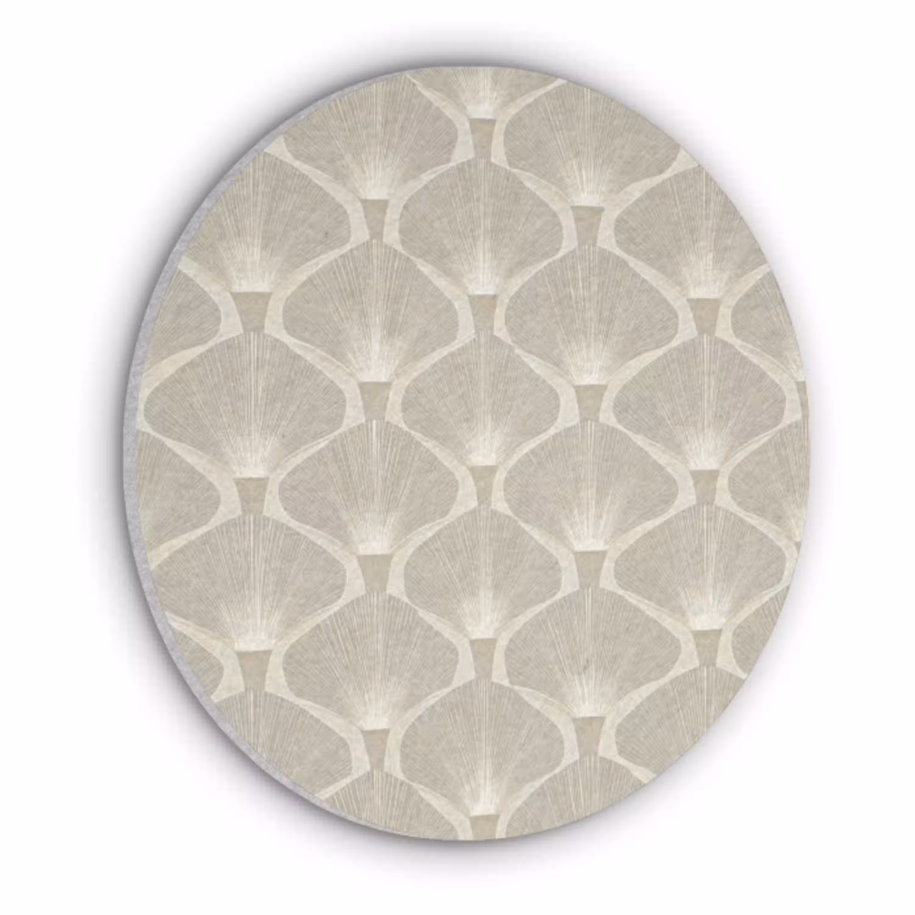 Paneel - Ginkgo - Zand Akoestische PET Vilt - Rond klein 838 -3d