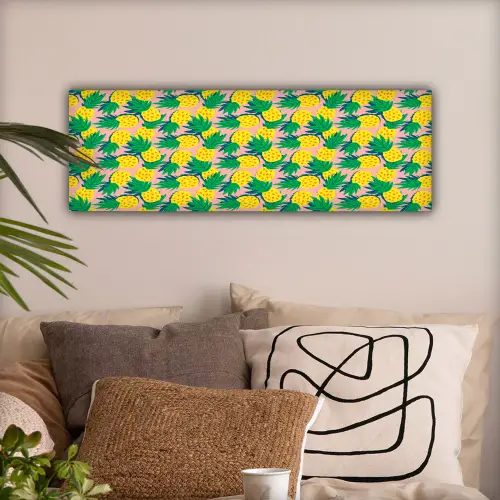 Ananas - Geel - Groen - Tropisch canvas 2cm klein 828 -sfeer1