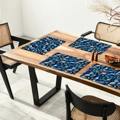Blauwe - Oceaan - Kiezels Placemat vinyl groot 368 -zzsfeer4_Kitchenyeah-website