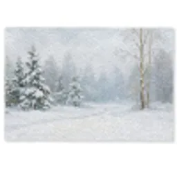Bospad - Dennen - Sneeuw - Winter - Rustgevend Deurmat klein -zkaufland3d