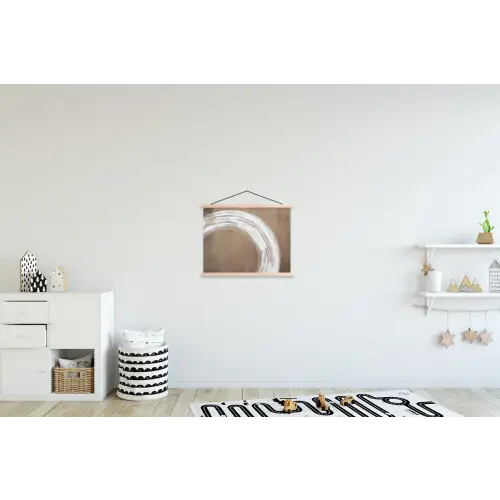 Verf - Bruin - Japandi textielposter latten blank klein -kinderkamer