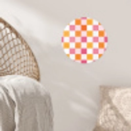 Patroon - Vierkant - Roze Wandcirkel behangsticker klein 186 -sfeer4