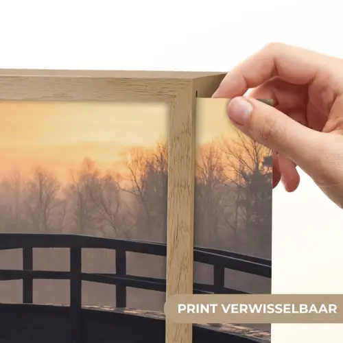 Brug - Mist - Bomen - Water Light Box met batterij (Wandlamp) middel -USP_websiteprintNL