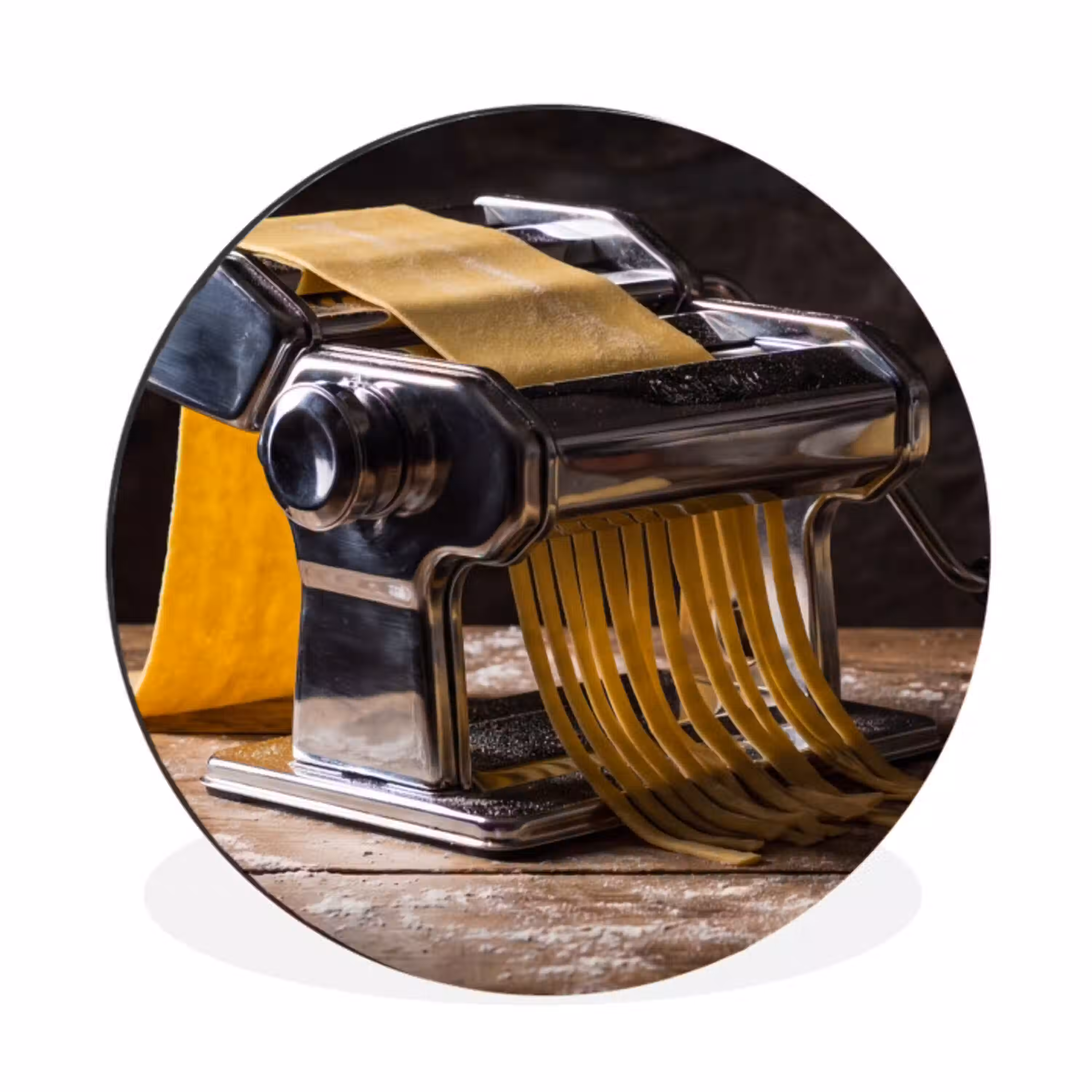 Pasta - Vers - Koken Wandcirkel aluminium klein -3d