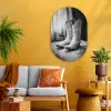 Wijn - Cowboylaarzen - Raamlicht - Wit Wandcirkel Ovaal Glas middel -sfeer4