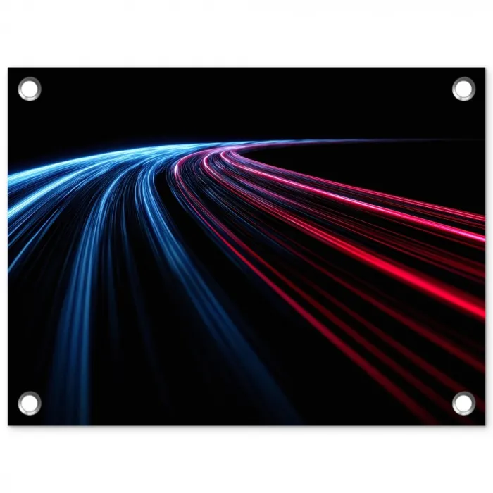 Gaming - Strepen - Gebogen - Blauw tuinposter los doek klein -3d