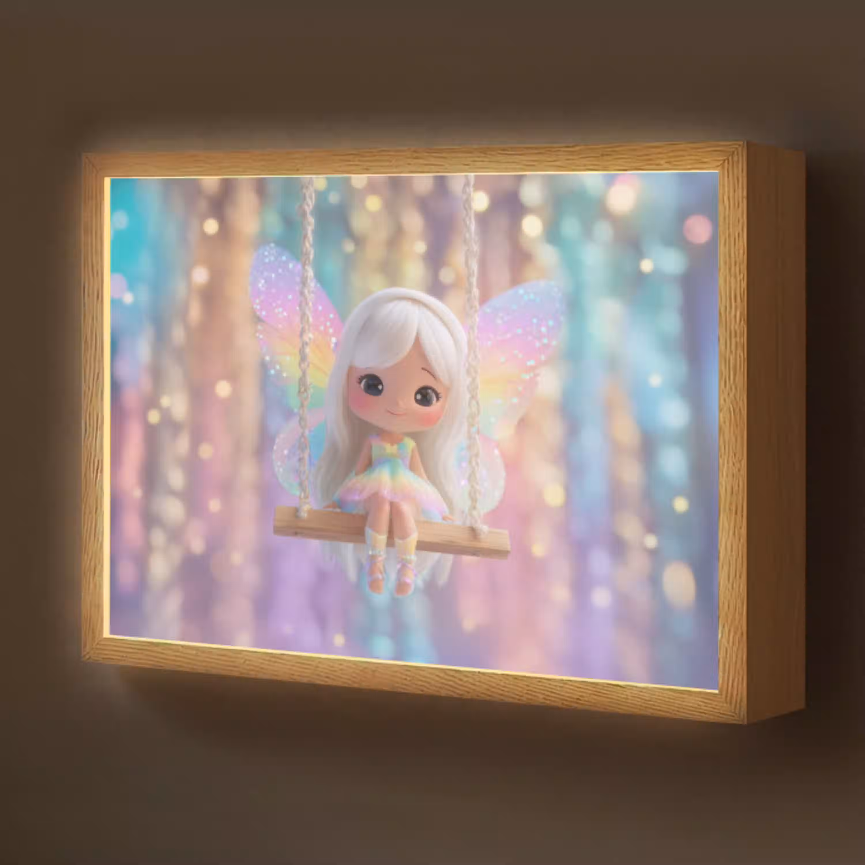 Fee - Schommel - Paars - Glinsters Light Box met batterij (Wandlamp kind) middel -z3d_website