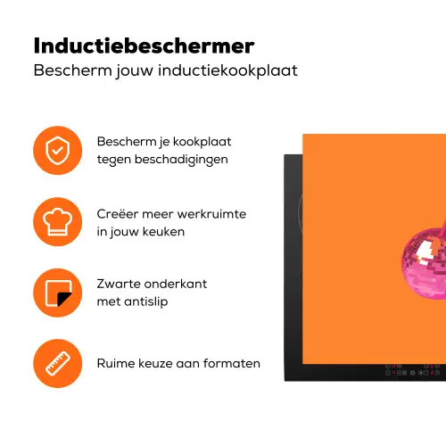 Discoballen - Kers - Spiegels - Roze Inductie beschermer vinyl 3mm klein -zzzzzzz-td-ups