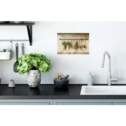 Hout - Keukengerei - Stilleven - Tegels Muursticker klein -keuken