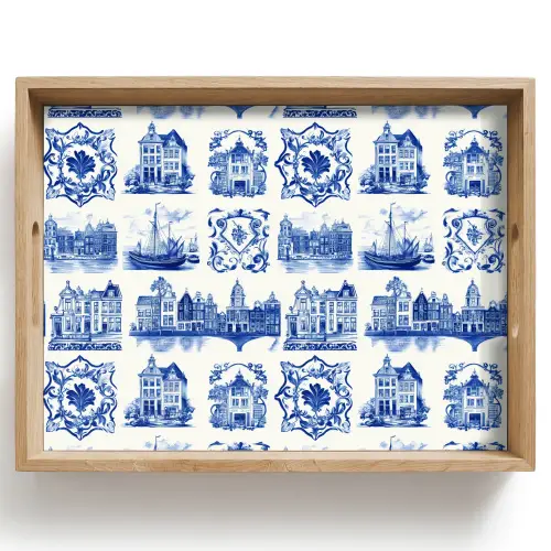 Huizen - Schepen - Blauw Dienblad Rechthoek middel 911 -z3d_shopping