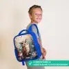 Uil met vlinders in mystiek bos Kinderrugzak - Blauw middel -sfeer3_NL