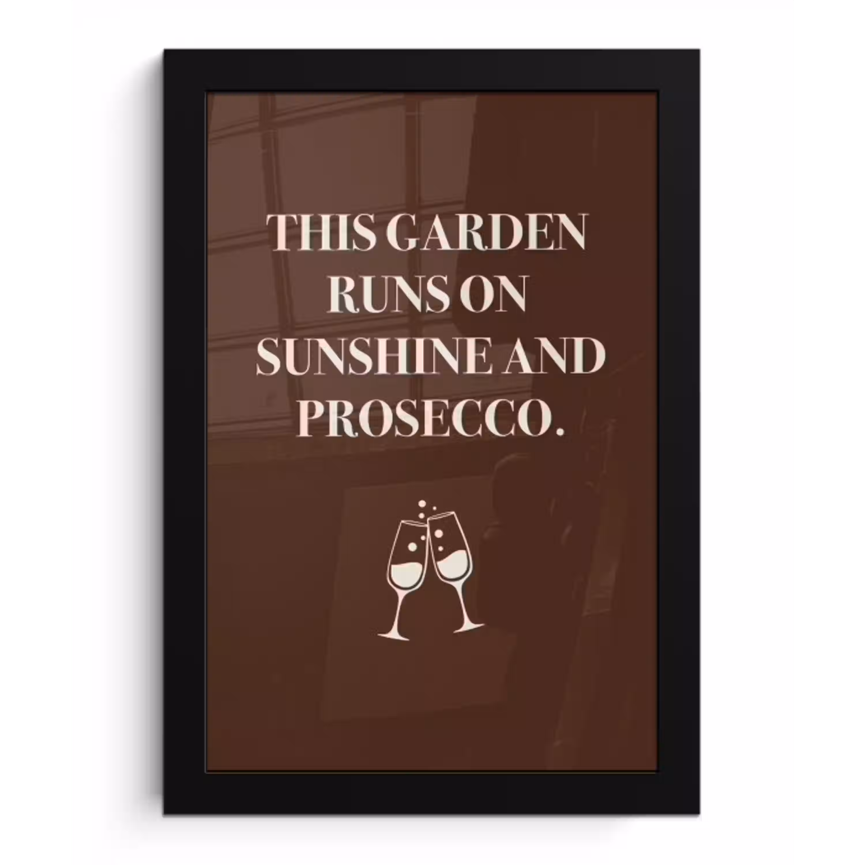 Bruin - Zomer - Quote - Drinken fotolijst zwart zonder passe partout klein -3d