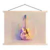 Gitaar - Pastel - Schilderachtig textielposter latten blank klein -3d