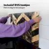 Geometrisch Houtmozaïek Inductie beschemer met haakjes middel -ky-ophangen-nl