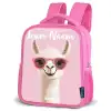 Lama - Wit - Zonnebril - Wimpers Kinderrugzak - Roze middel -schuin