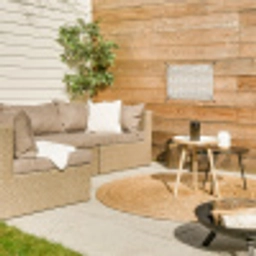 Golven - Structuur - Beige tuinposter los doek klein 239 -sfeer4