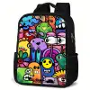 Grappige kleurrijke monsters Rugzak - Zwart middel -schuin