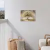 Schilderij - Boom - Abstract - Bladeren tuinposter los doek klein -sfeer8