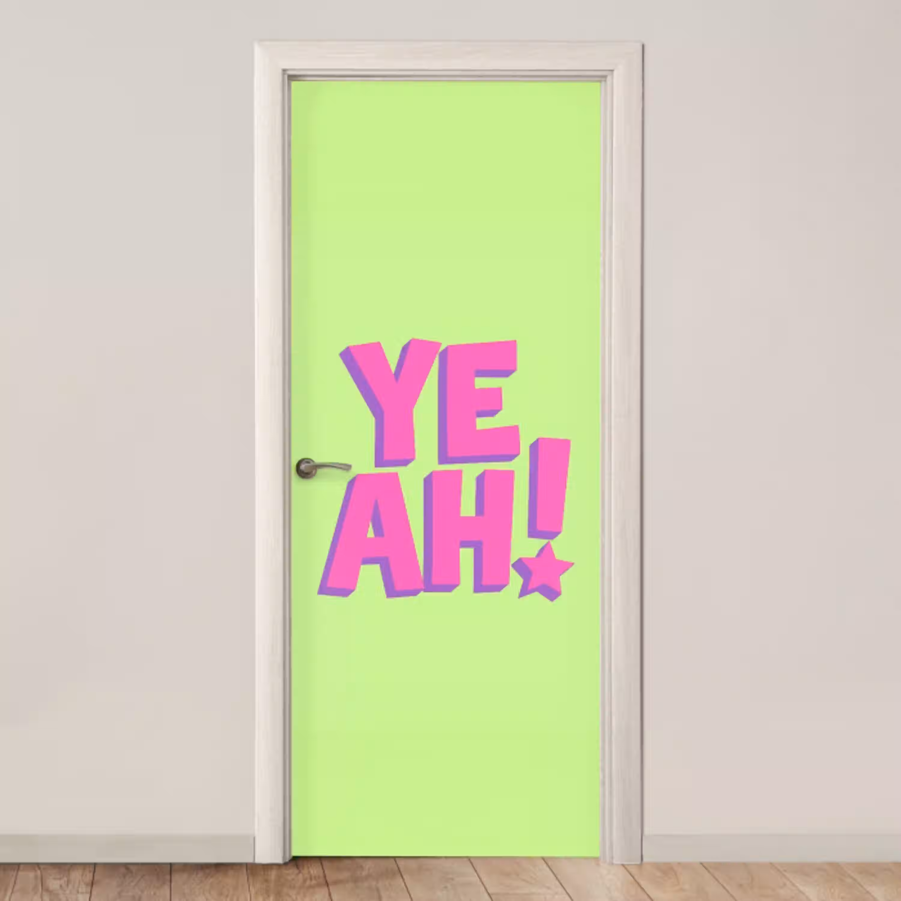 Groen - Neon - Quote deurposter klein -3d_beige