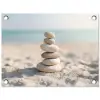 Stenen - Stapel - Zand - Zee tuinposter los doek klein -3d