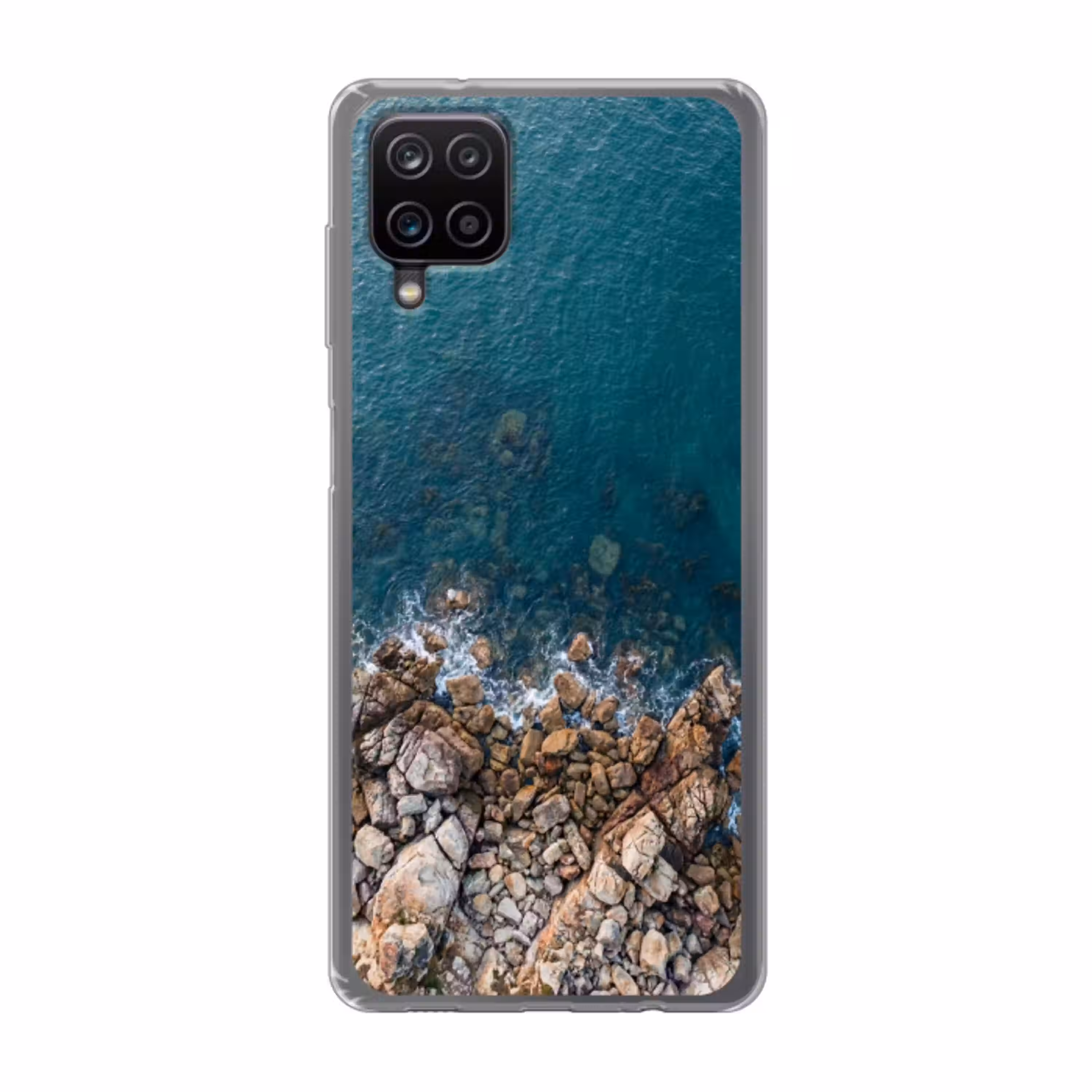 Zee - Kustlijn - Natuur - Abstract - Blauw Telefoonhoesje Samsung Galaxy A12 klein -3d