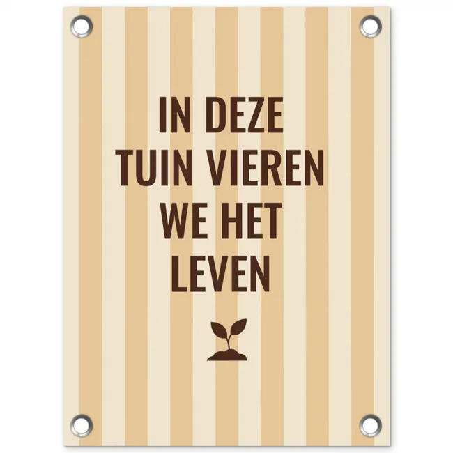 Tuin - Quote - Strepen - Zomer tuinposter los doek klein -3d