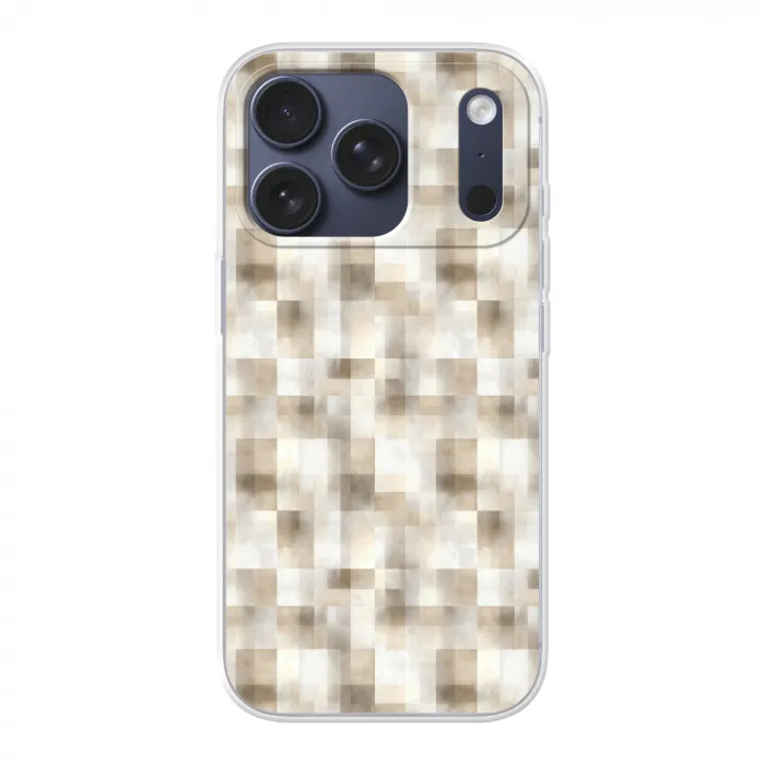 Textuur - Linnen - Beige Telefoonhoesje iPhone 17 Pro klein 878 -3d