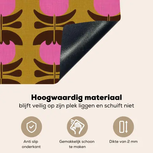 Abstract - Bloemen - Roze Inductie beschemer met haakjes klein 777 -ky-onderkant-nl