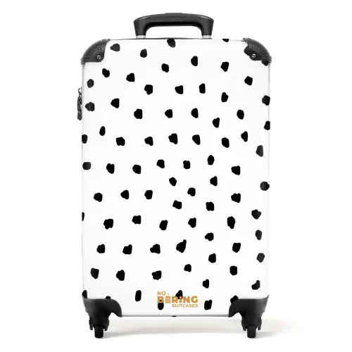 Zwarte stipjes op een witte achtergrond NBS - Handbagage koffer - Volwassenen Unisex middel -productfoto_recht