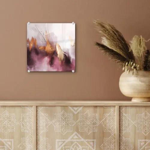Watercolor - Goud - Roze - Abstract - Kunst plexiglas 5mm klein -sfeer5