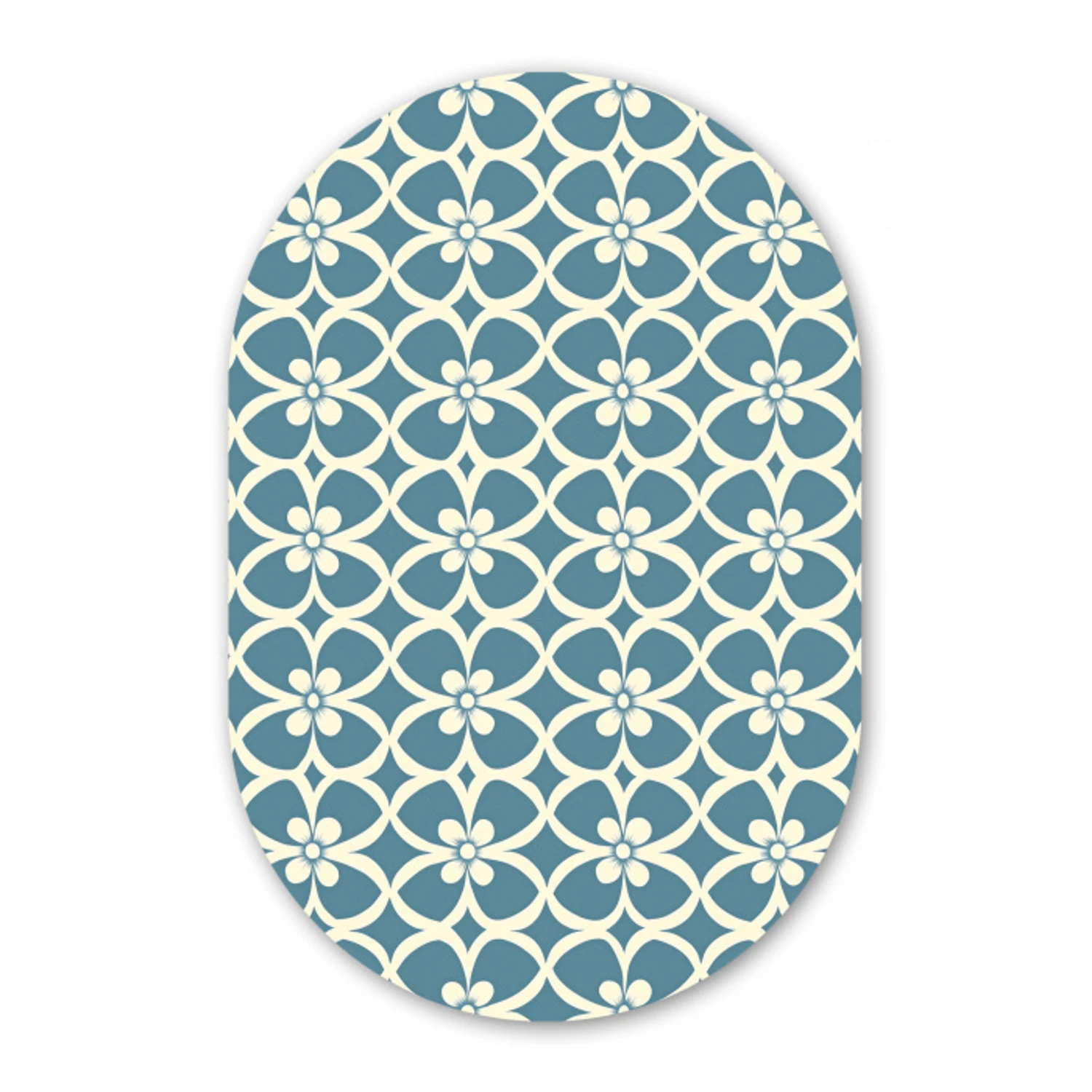 Patroon - Symmetrisch - Blauw Wandcirkel Ovaal Forex klein 630 -3d