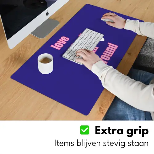 Tekst - Valentijn - Love - Blauw Muismat XXL klein -sfeer3