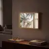Gebouw - Palmbomen - Beige - Zon Light Box met batterij (Wandlamp) middel -sfeer1