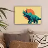 Triceratops - Cirkel - Oranje - Hoorns canvas 2cm klein -sfeer1