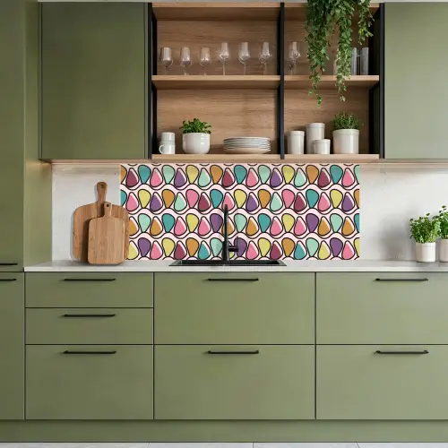 Patroon - Ovaal - Pastel keuken achterwand 2 middel 871 -sfeer3