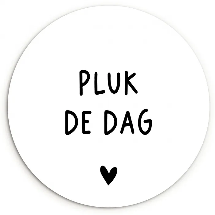 Spreuken - Quotes - Pluk de dag - Carpe diem Wandcirkel kunststof plaat 5mm dik klein -3d
