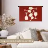 Wijnglazen - Silhouetten - Wit Wandkleed katoen klein -sfeer1