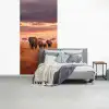 Groep olifanten - Open vlakte - Zon fotobehang vinyl groot -slaapkamer